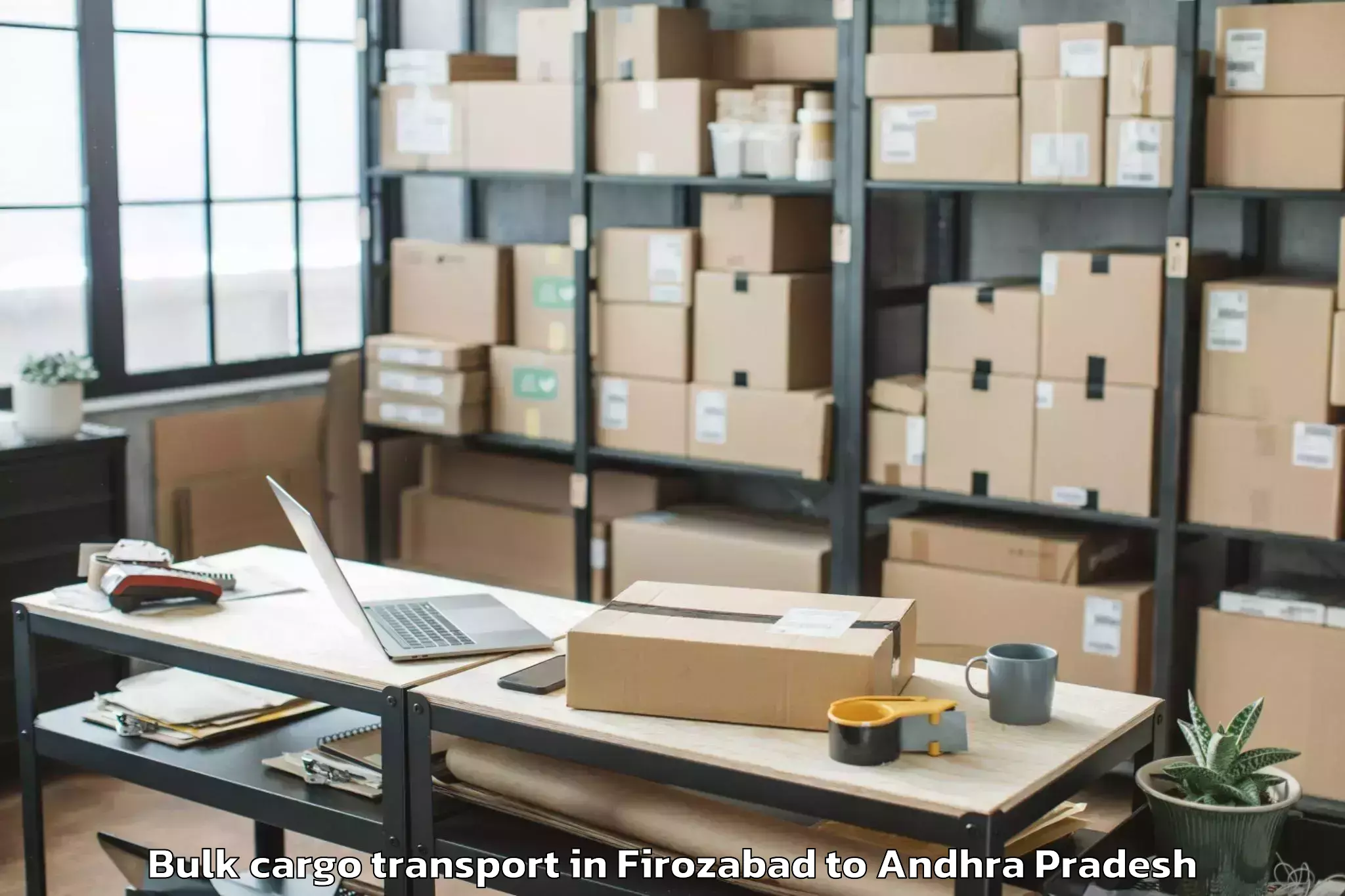 Top Firozabad to Vignan University Guntur Bulk Cargo Transport Available